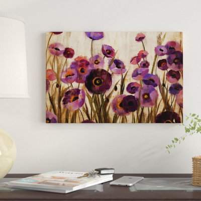 «Pink and Purple Flowers» par Silvia Vassileva, art mural sur toile