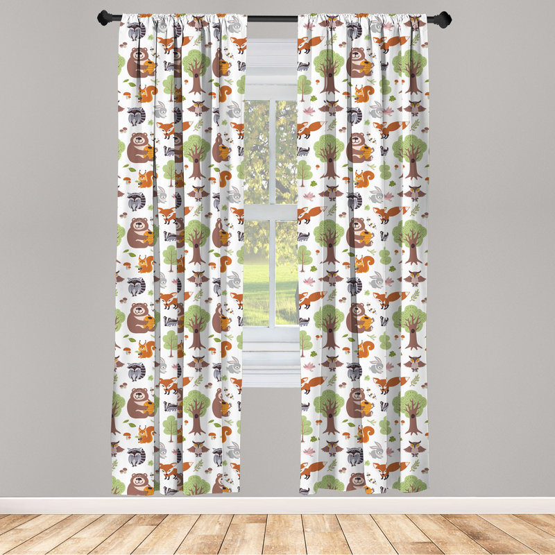 Forest Semi-Sheer Rod Pocket Curtain Panels, 28" x 63"
