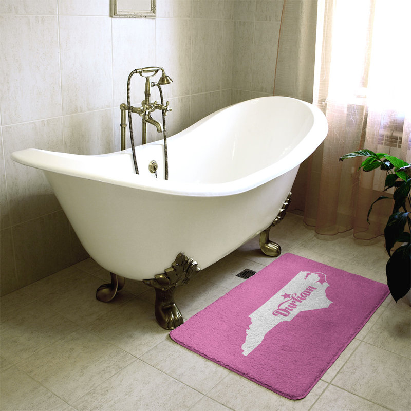 Tapis rectangulaire antidérapant pour salle de bain, Rose, L 21 po x L 34 po, Durham, Caroline du Nord 