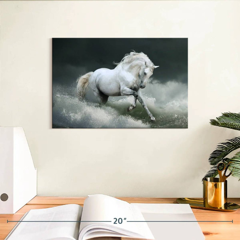 Brampt Seaside White Horse, 8" H x 12" W