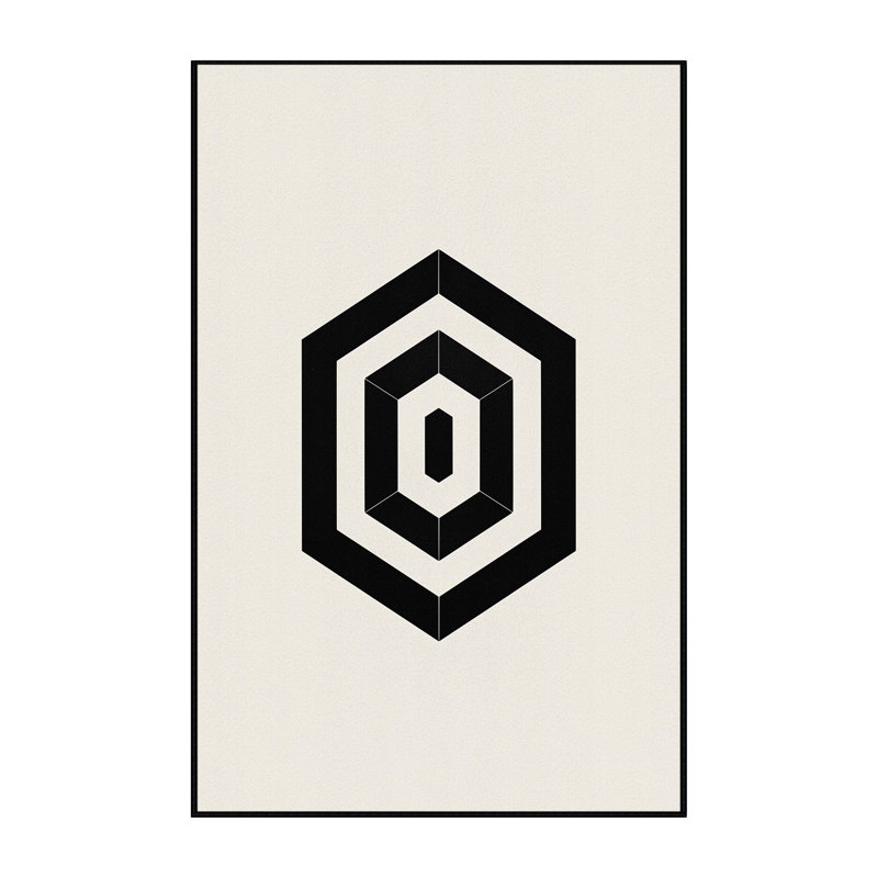 Tapis gris moelleux doux à motif géométrique Labyrinth Labyrinth, 5 x 8