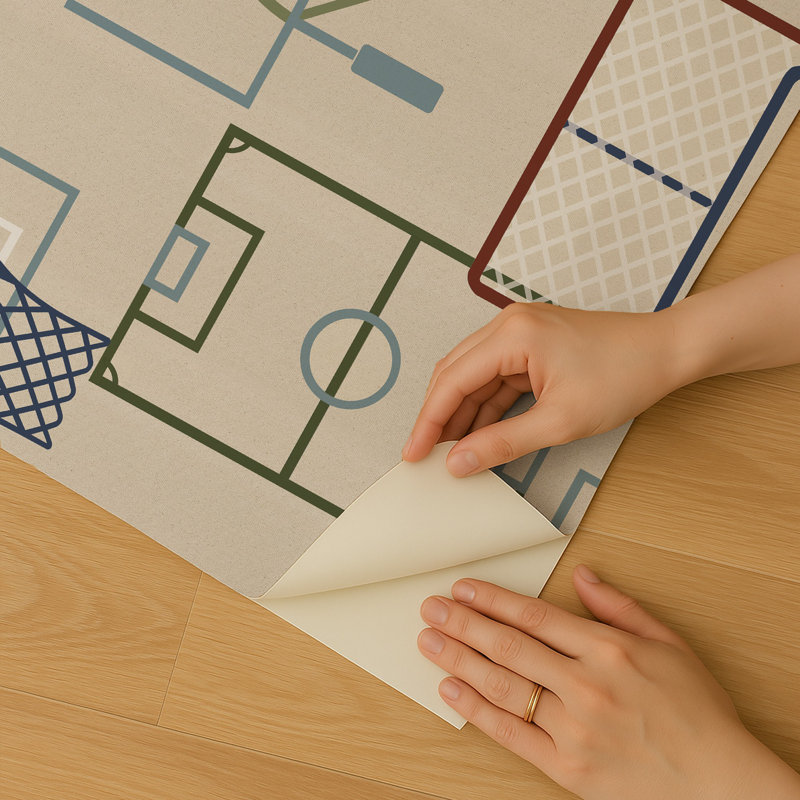 Papier peint adhésif multicolore Sports Play Zone, Multi