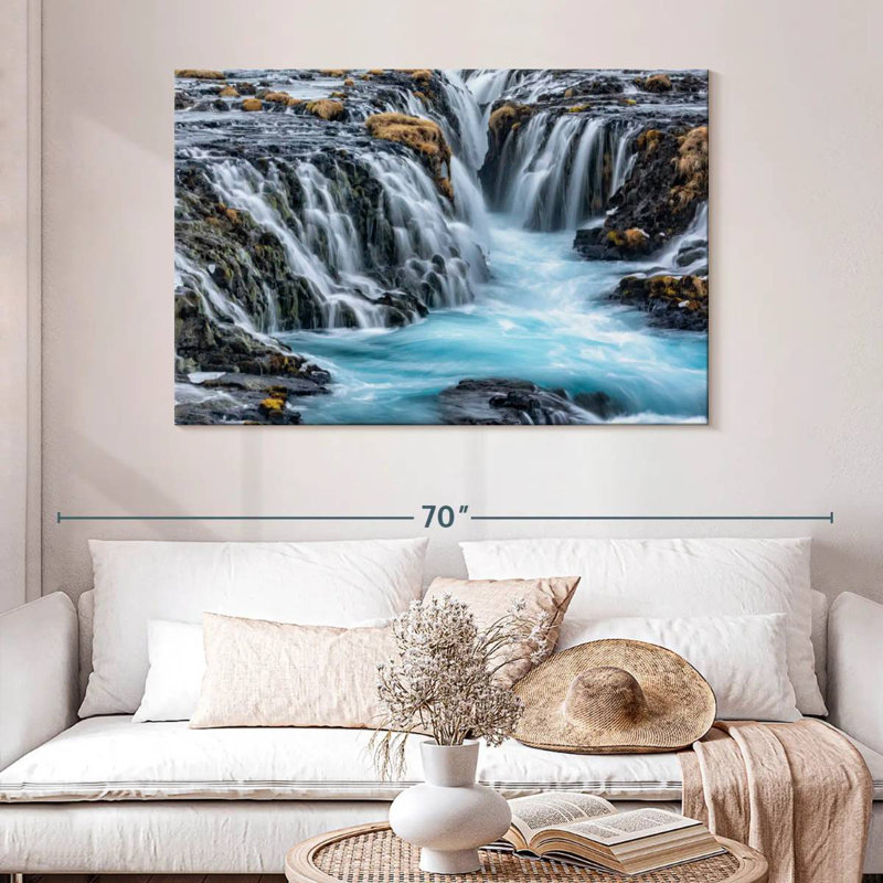 Cascade d'Alvord Bruarfoss en Islande I, H 32 po x l 48 po