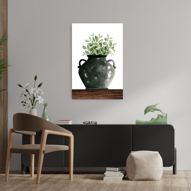 Black Pot 1 Piece Wrapped Canvas Wall Art, 91.44cm H x 60.96cm W