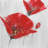 Bedroom Botanical Gray Canvas - Three Red Flowers Wall Decor