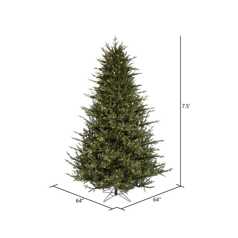 8.5" H Green Realistic Artificial Fir Christmas Tree with 1000 Lights LED Lights, 7.5' H