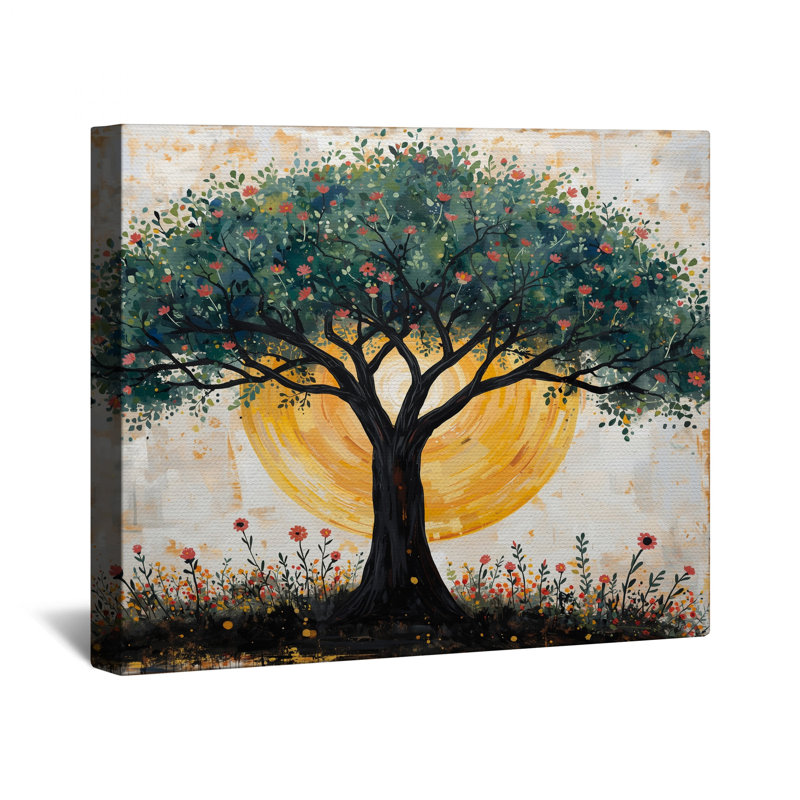 Arbre avec toile de soleil sur toile tendue en plusieurs tailles, 20 po x 30 po