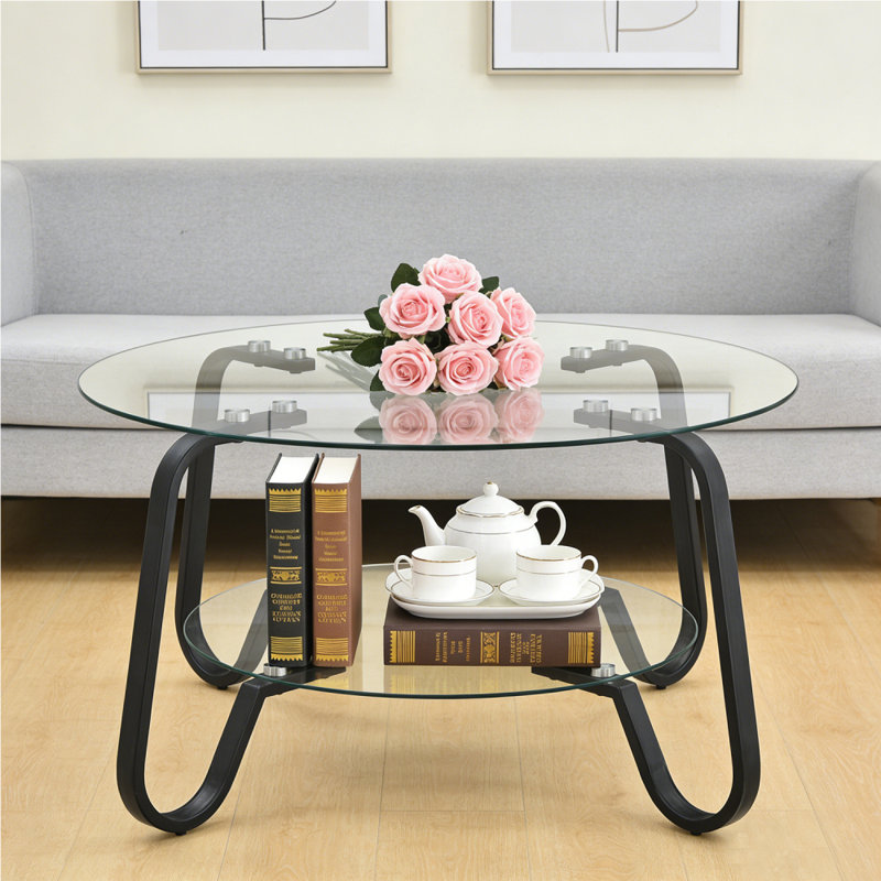 Table basse ronde Modern, Noir