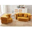 Canapé modulaire jaune moutarde | Design géométrique arrondi + housse en tissu amovible | Méridienne multifonctionnelle pour salon, chambre à coucher, balcon-121369948
