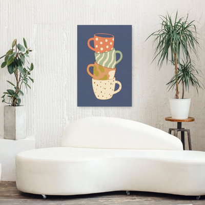 Cozy Stacked Mugs 1 Piece Wrapped Canvas Wall Art