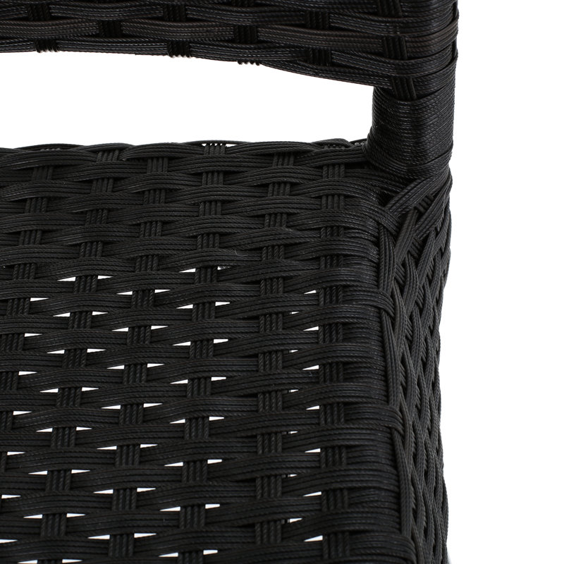 Fauteuil en polyuréthane 29 po brun foncé pour l'extérieur, assise confortable, matériau durable, décoration de jardin à l'extérieur, cadre météo, rassemblement