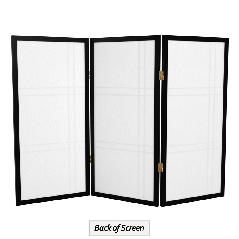 Keitez 3 ft. H Short Folding Shoji Screen, Black, 3