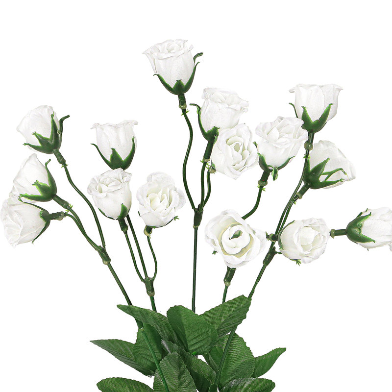 Bouquet de roses artificielles, Blanc