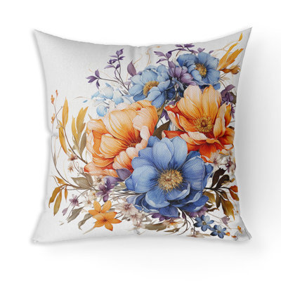 Blossom Burst Outdoor Reversible Throw Pillow