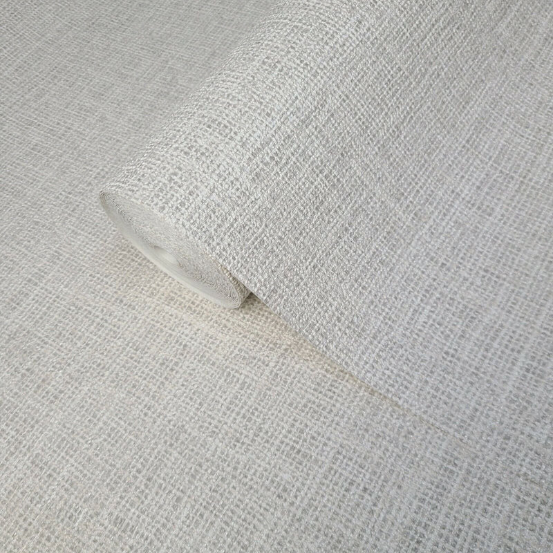 Papier peint texturé uni gris uni blanc cassé