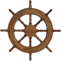 Solid Brass Ships Wheel Helm Shipwheel Wall Clock Nautical Beach/Boat/Ship  Decor