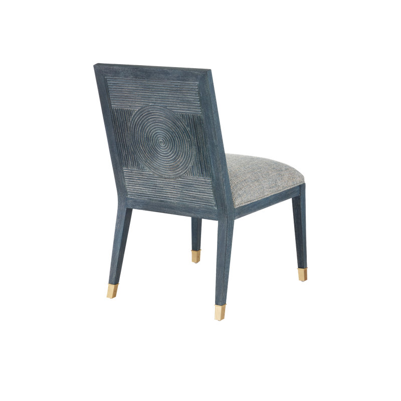 Santos Vintage Side Chair, Barrett Dusk, Gray Polyester Blend, Vintage Navy