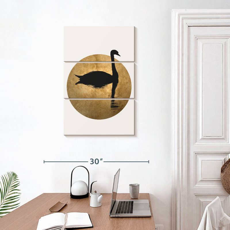 Brampt The Swan Gold, 32" H x 20" W