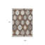 Tapis intérieur / extérieur ivoire et taupe 9 pi x 12 pi brun lavable Southwestern