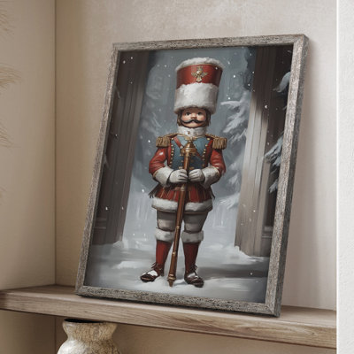 Art de Noël des Fêtes - série 2 V, reproduction encadrée - bois massif XMAI81783