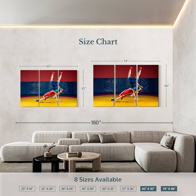 Athletic Wrestling, 42" H x 65" W