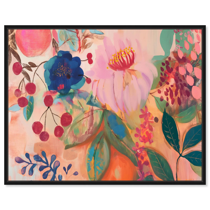 Art floral sur toile Flourish in Technicolor II par Art Remedy, Noir, noir, noir, noir, H 37 po x l 46 po