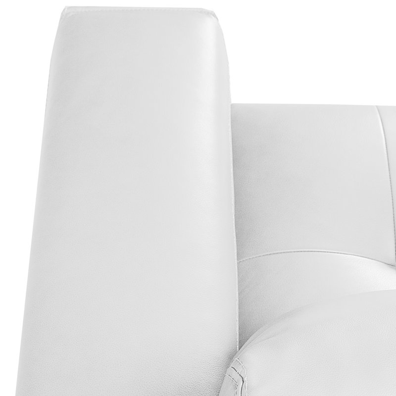 5 Piece Pu Leather Modular U-shape Couch With Two Ottomans, Snow White Faux Leather