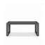Table basse d'extérieur 44 po x 22 po en aluminium toutes saisons avec plateau en verre trempé gris