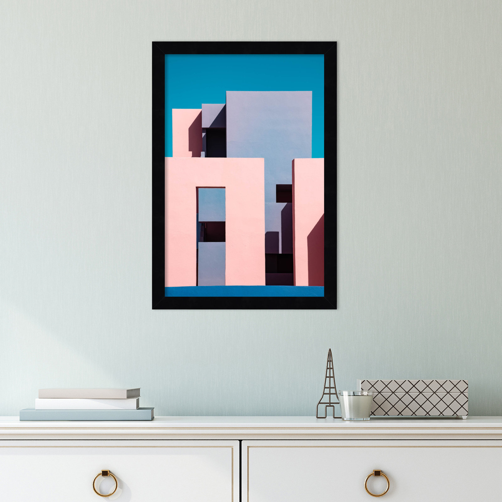 Muralla Roja Buildings 1 Print, Black, 17" H x 12" W x 1" D