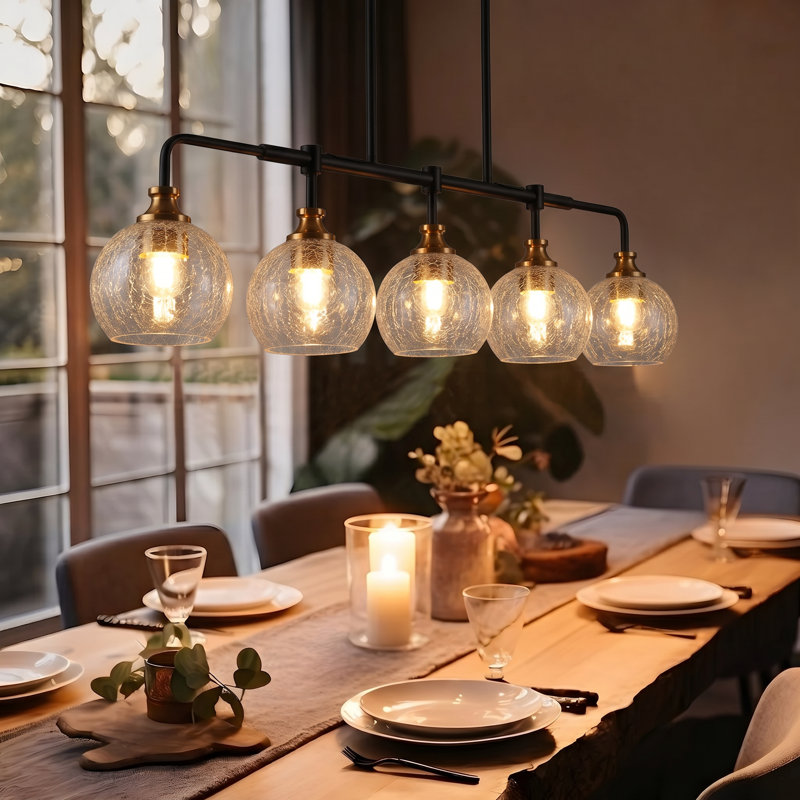 Éclairage pour îlot de cuisine 5 lumières de 39 po de largeur avec hauteur réglable