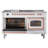 ILVE Nostalgie II Series Noblesse 60 inch Dual Fuel Range with 7 Sealed Burners, Griddle, Frenchtop (Glass Door)-112295595-112295591