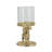 7X4x7.5" Gold Rabbit Pillar Candle Holder With Clear Glass Hurricane Shade