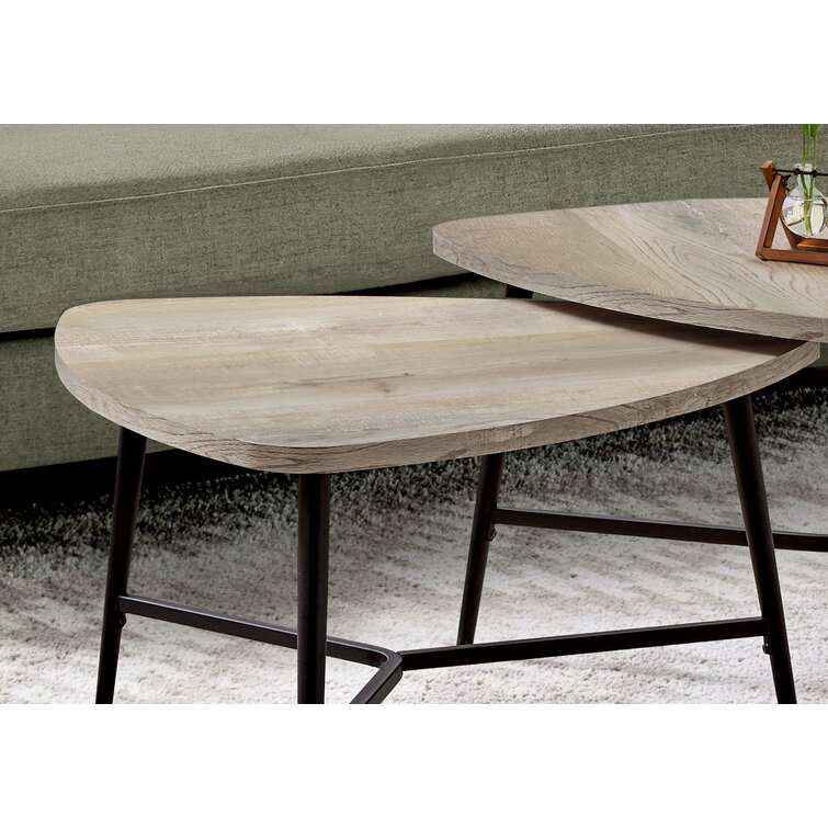 Corrigan Studio® Table Set, 2pcs Set, Coffee, End, Side, Accent, Living  Room, Metal, Laminate, Beige, Black