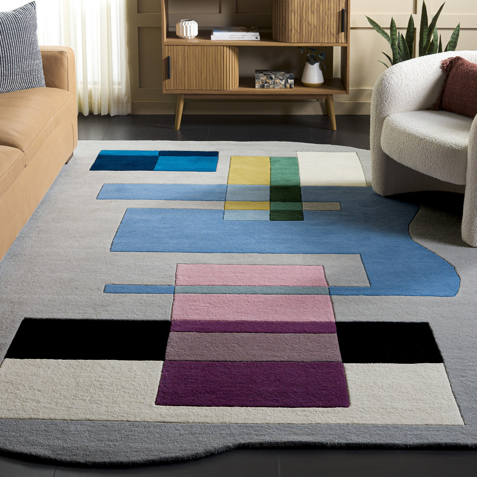 Darick Hand-Woven Abstract Rug, Rectangle 8' x 10'