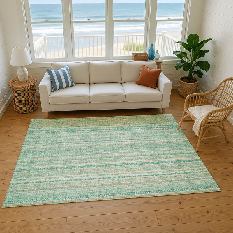 Premium Machine Washable Filiberto AMF1655 Stripes Rug, Rectangle 10' x 14'