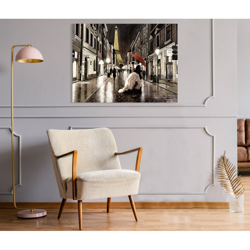 Kissing In Paris by Pierre Benson - Wrapped Canvas Painting, 70cm H x 100cm W x 4cm D