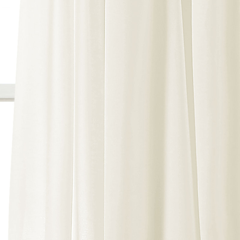White Polyester Tab Top Light-Filtering Window Panels, 40" x 84"