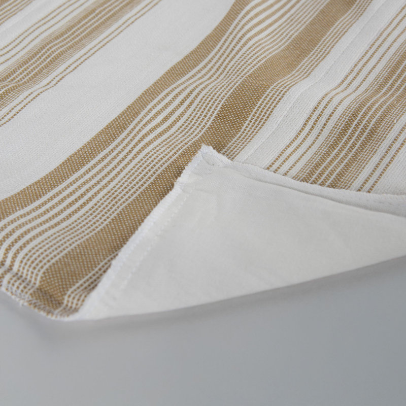Cotton/Polyester Blend Down Filled Throw Pillow, White/Beige, Down Blend