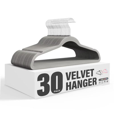 Hangers, Non-Slip Clothes Hangers with Shoulder Notches, 360° Swivel Hooks, Heavy Duty Coat Suit Hangers for Closet Space Saving