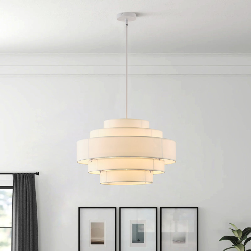 Luminaire suspendu 5 lumières beige