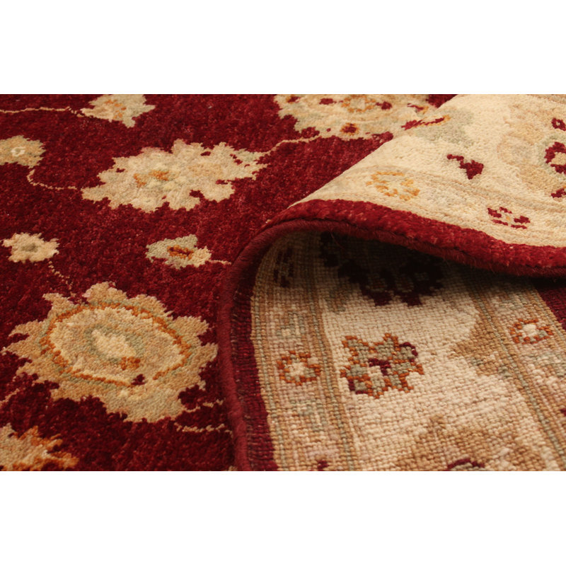 Tapis décoratif en laine de conception unique 4 pi 5 po x 7 pi noué à la main new age chobi