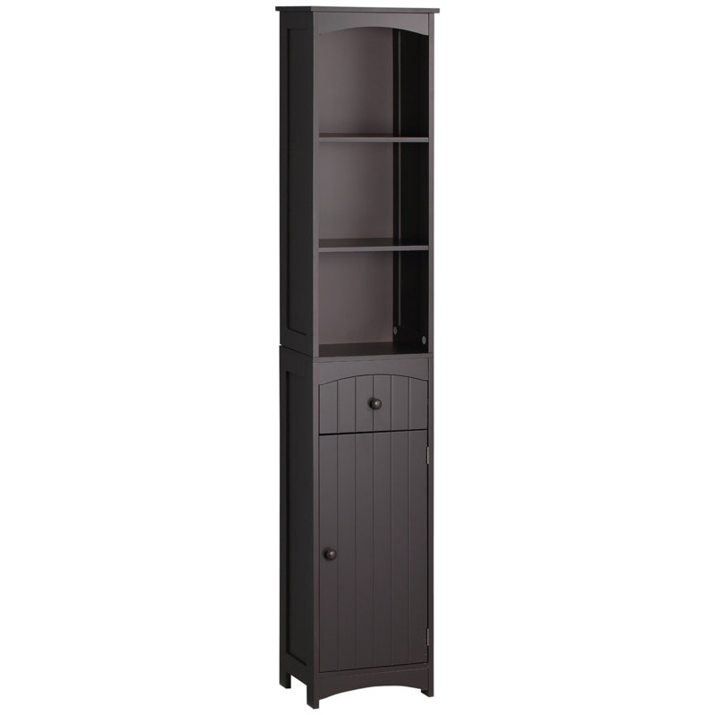 Bathroom Storage Cabinet, Free Standing Bathroom Storage Unit, Tall Linen Tower With 3-Tier Shelves And Drawer