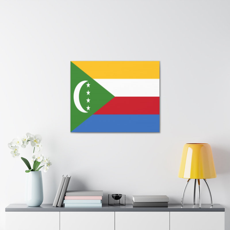 «Comoros Country Flag» sur toile, H 11 po x l 14 po