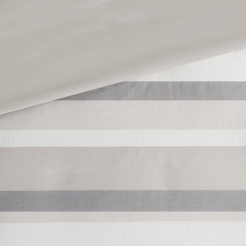 Full/Queen Blue Striped Jacquard Duvet Cover Set