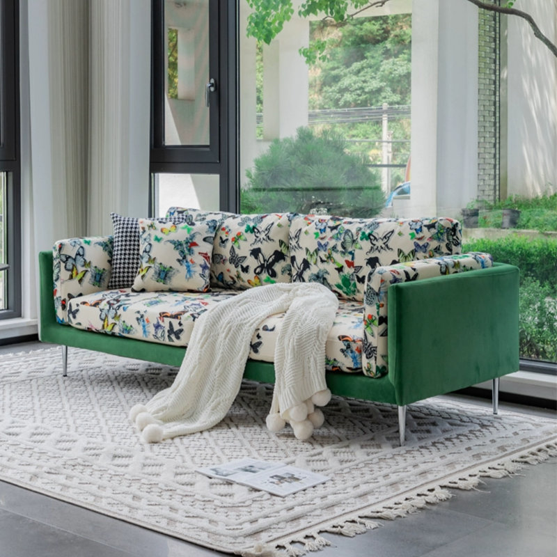 Canapé moderne moderne en tissu vert