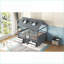 Structure de lit double en bois avec rangement, toit et amp; Échelle grise pour chambre à coucher-721974447-721974445