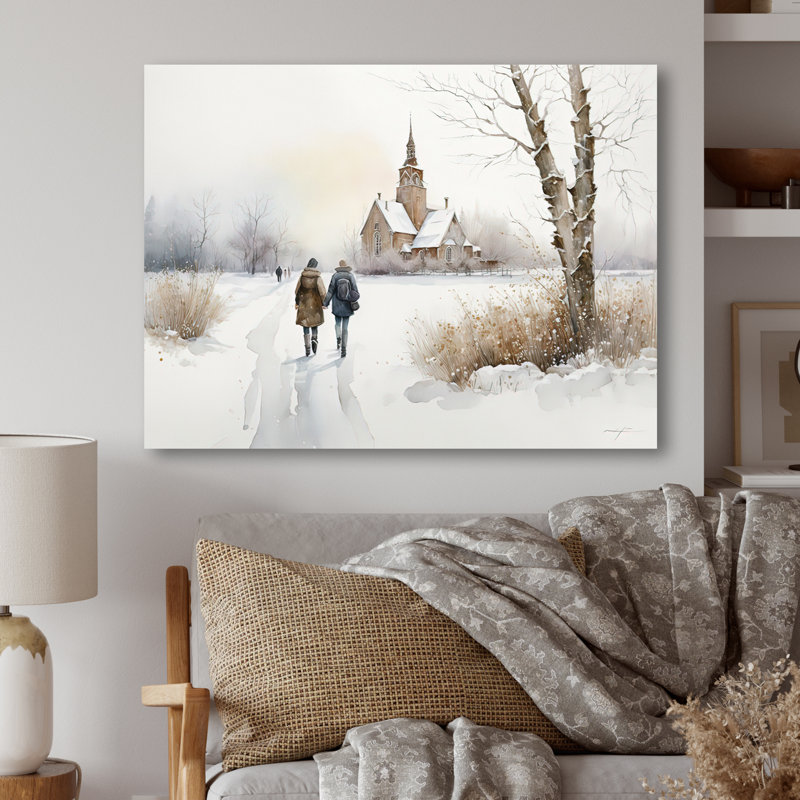 Couple amoureux, art mural sur toile, H 12 po x l 20 po x P 1 po, Toile tendue