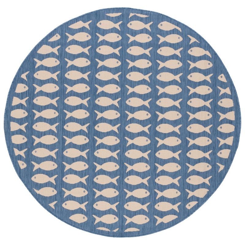 Langley Area Indoor/Outdoor Area Rug, Round 6'7"