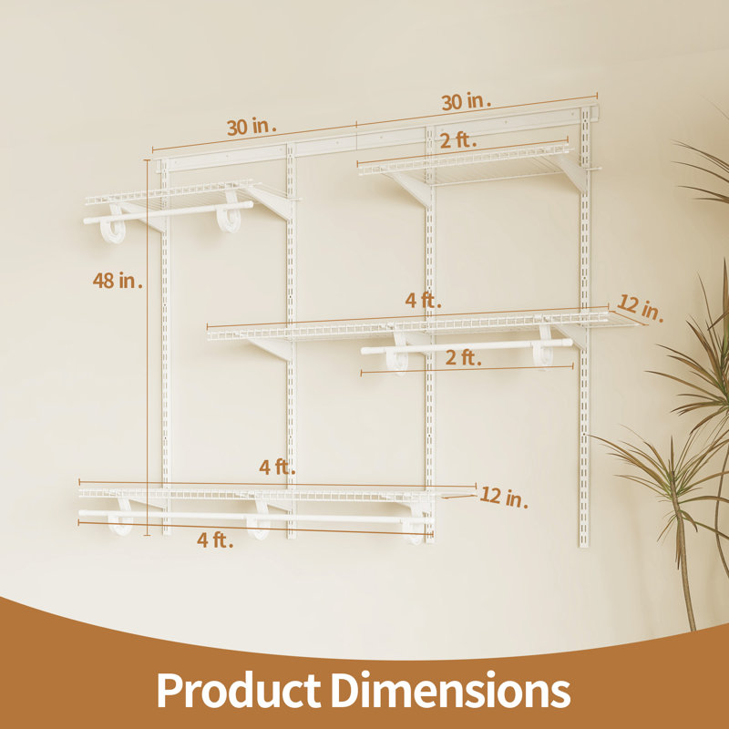Système d'organisation d'armoire en métal de 1,2 à 1,8 m