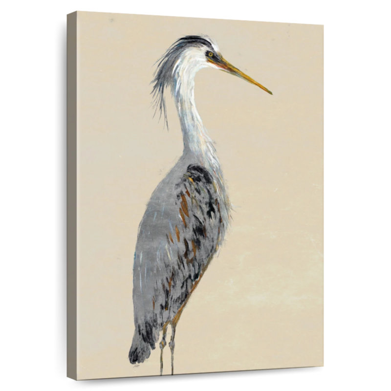 Brampt Heron On Tan I, 12" H x 8" W